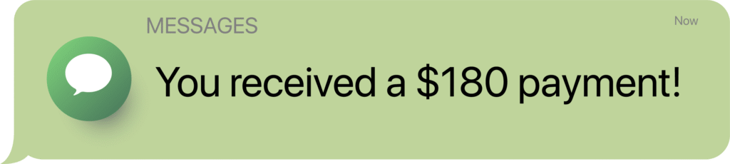 message 180 payment